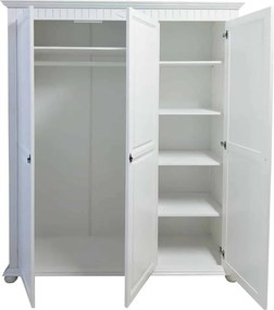 Dulap lemn masiv alb Natalie cu Oglindă, 170 × 60 × 210 cm