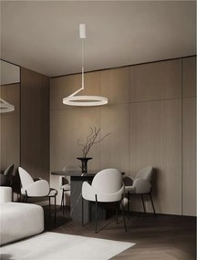 Lustra circulara aluminiu alb LED CCT ADALIZ 60cm