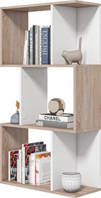 Biblioteca de perete, 3 rafturi, 60x24x111.4cm, alba HOMCOM | Aosom Romania