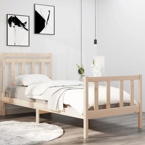 Cadru de pat Single 3FT, 90x190 cm, lemn masiv Maro, 90 x 190 cm