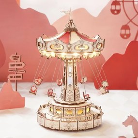 Puzzle 3D cutiuță muzicală, carusel cu lanț RoboTime