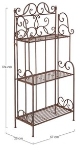 Raft pentru exterior maro din metal, 57x28 cm, Melanie Bizzotto