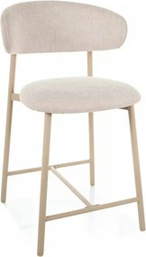 Scaun bar ELTON H-2, bej deschis/cașmir, stofă/metal, 43x45x91 cm