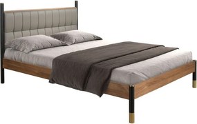 Pat dublu tapitat design LUX Dark grey, 160x200cm