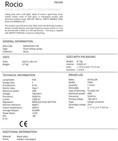 Lustra LED aplicata design modern Rocio aurie