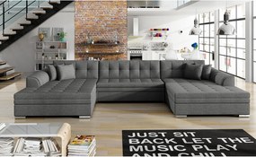 Colțar lemn masiv extensibil Vento Personalizabil, 359 × 165 × 87 cm - Soft 17 - piele alba
