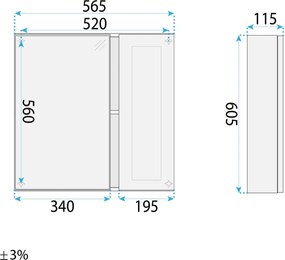 Set mobilier de baie cu lavoar Monti 60cm Grey