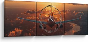 Tablou - Avion de transport (cu ceas) (90x30 cm)