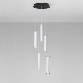 Lustra cu 5 pendule LED 2700K PHEME nickel satinat