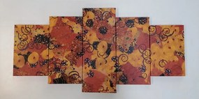 Tablou 5-piese abstracție inspirată de G. Klimt