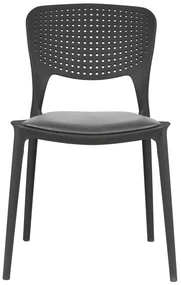 TODO Gri (grafit/antracit) cu pernă gri - SCAUN MODERN PENTRU BUCĂTĂRII, GRĂDINI, CAMERE DE CAFEA (FIXE)