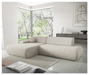 Colțar extensibil PRATO, cu spațiu de depozitare, în formă de L (orientare stânga), bej