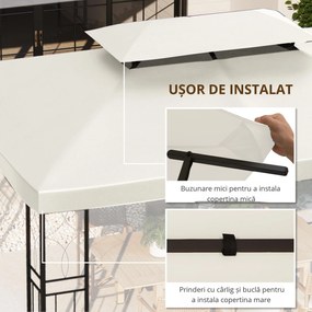 Acoperiș de Schimb Outsunny Impermeabil pentru foisor, Dublu Strat 3x4m | AOSOM RO