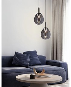 Lustră gri LED cu abajur din sticlă Lukka – Candellux Lighting