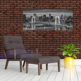 Tablou - Orașul mare cu turnul mov (120x50 cm)