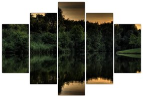 Tablou cu lac în pădure (150x105 cm)