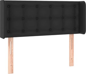 vidaXL Tăblie de pat cu aripioare negru 83x16x78/88 cm piele ecologică