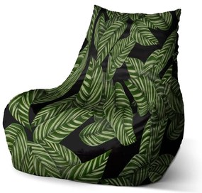 Sac de șezut Bean abstracție de frunze - pentru copii, verde