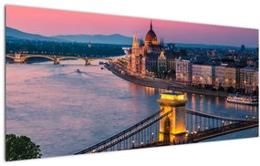 Tablou - Panorama orașului Budapesta, Ungaria (120x50 cm)
