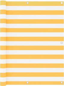 vidaXL Paravan de balcon, alb și galben, 120 x 500 cm, țesătură oxford