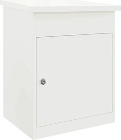 vidaXL Cutie pentru colet cu depozitare Alb 47.5 x 38 x 59 cm Oțel