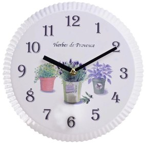 Ceas de perete Herbes de Provence, InArt, 25 x 2 cm, fier, multicolor