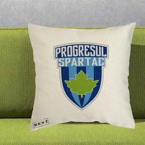 Perna Personalizata Progresul Spartac Fotbal, 40x40 cm, Ecru, Husa Detasabila, Perna Inclusa, BEKZ®