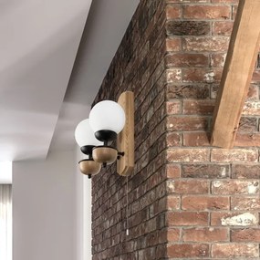 Aplică Brilagi COTTAGE 2xG9/40W/230V stejar/alb