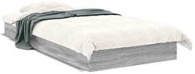 842068 vidaXL Cadru de pat, gri sonoma, 90x200 cm, lemn prelucrat