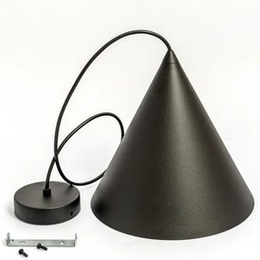 Lustră ETNA II pe cablu, 1xE27/15W/230V, Ø 25 cm, negru