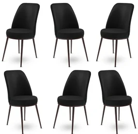 Set de scaune de sufragerie Dexa Black, 6 buc., 6 buc.