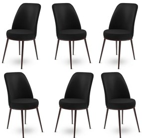 Set de scaune de sufragerie Dexa Black, 6 buc.
