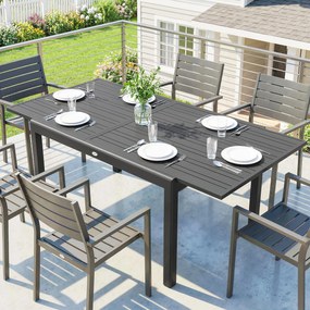 Outsunny masă extensibilă pentru exterior masă de grădină masă de prânz | Aosom Romania