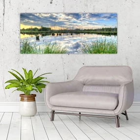 Tablou cu lac și trestie (120x50 cm), în 40 de alte dimensiuni noi