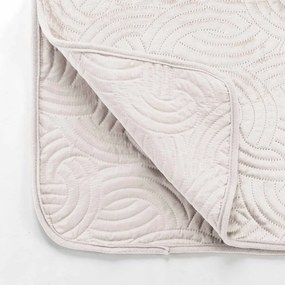 Set cuvertură și față de pernă crem din catifea 240x260 cm Solange – douceur d'intérieur