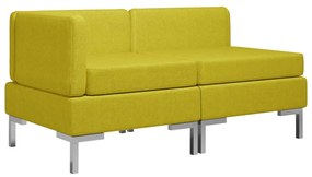 287037 vidaXL Set de canapele, 2 piese, galben, material textil