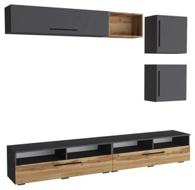 Living haaus Haga V15, Antracit/Stejar Wotan, L 240 cm