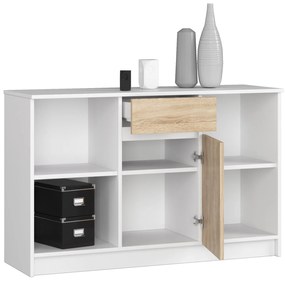 Comodă Briar (Alb + Stejar sonoma). 1069832