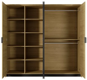 Dulap de haine Versaccio 220 (Stejar scandi + Negru). 1071402