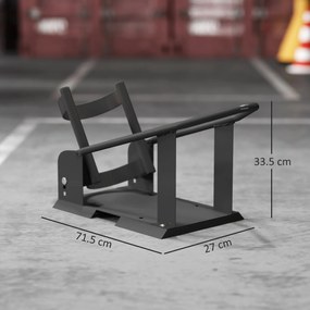 HOMCOM Cale de roată pentru motocicletă, cațărătoare de motocicletă din oțel, suport de transport cu 3 găuri reglabile în înălțime 27 x 71,5 x 33,5 cm negru | Aosom Romania