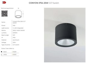 Spot LED aplicat de exterior IP54 CONYON 25W CCT SWITCH