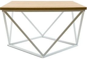 Măsuță de cafea CURVED 60x60 cm alb/bej