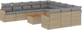 vidaXL Set canapele de grădină cu perne, 12 piese, bej, poliratan