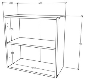 Corp haaus Karo, 2 Usi, Stejar Bronz/Alb, 60 x 30 x 60 cm