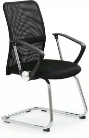 Scaun de birou VIRE SKID, negru, stofa mesh, 58x60x97 cm
