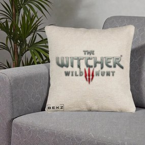 Perna Personalizata The Witcher 3 Wild Hunt, 40x40 cm, Bej Canapea, Husa Detasabila, Perna Inclusa, BEKZ®