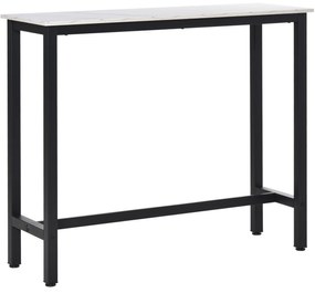 HOMCOM Masă de Bar Masă Înaltă de Bucătărie Mange-debout - dim. 120L x 40l x 100A cm - cadru picior din Oțel Negru, Blat Aspect marmură Alb | Aosom Romania