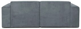 Canapea gri cu tapițerie din catifea reiată 202 cm Sting – Scandic