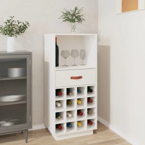 Dulap de vinuri, alb, 45x34x100 cm, lemn masiv de pin Alb, 1
