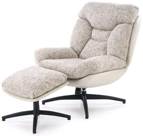 Fotoliu cu suport pentru picioare Kronos bej/multicolor H98 cm